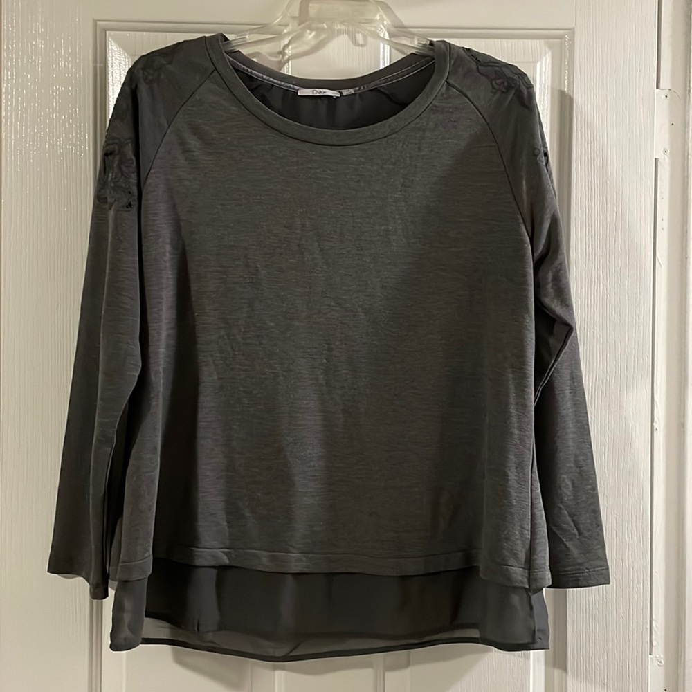 Gently worn dark grey sweatshirt/blouse